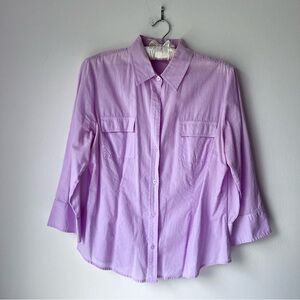 Mossimo 100% Cotton Women’s Shirt Blouse Top Lavender Sz L